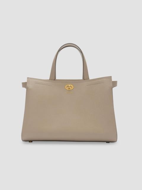 Burberry Women's Cotswolds Small Check Leather Tote Bag - Mushroom