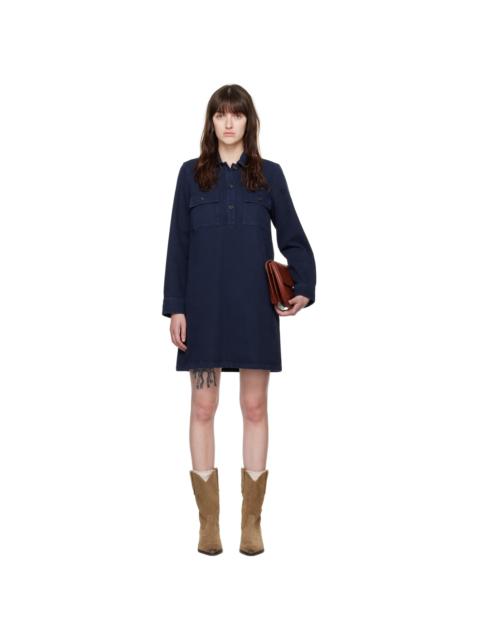 A.P.C. Navy Mia Denim Minidress
