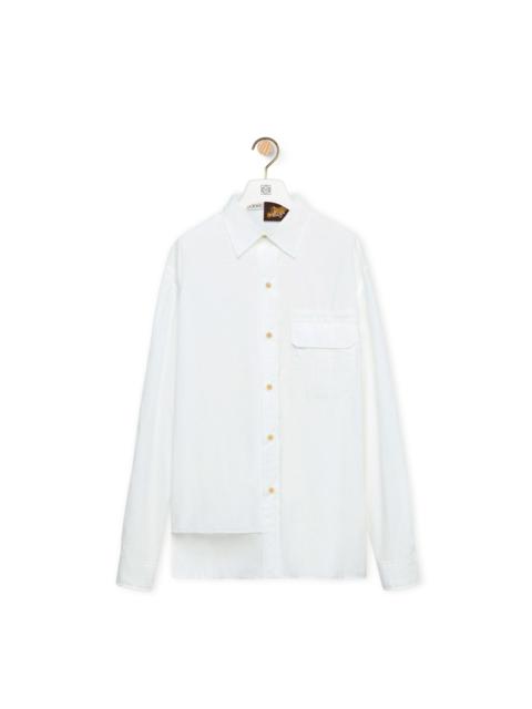 Asymmetric pocket shirt in cotton and polyamide