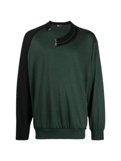 Kolor asymmetric wool long-sleeve T-shirt