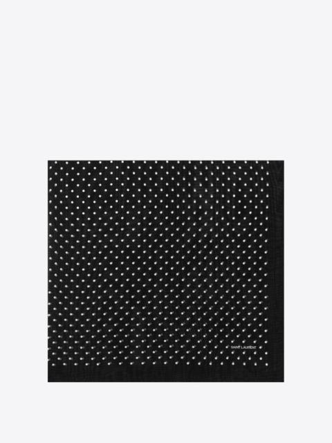 SAINT LAURENT square scarf in dotted silk georgette