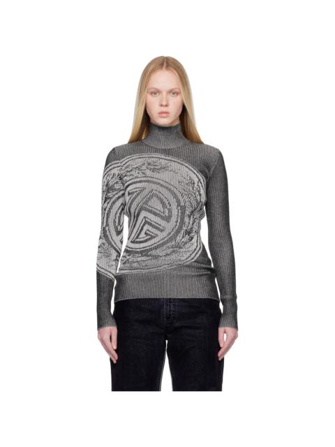 Jean Paul Gaultier Gray 'The Laurel Stamp' Turtleneck