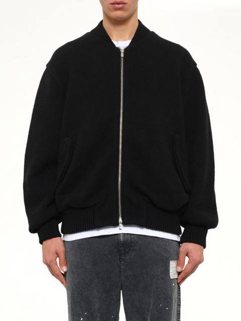 vowels Knitted Bomber in Black