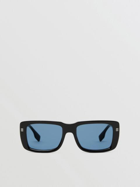 Logo Detail Rectangular Frame Sunglasses