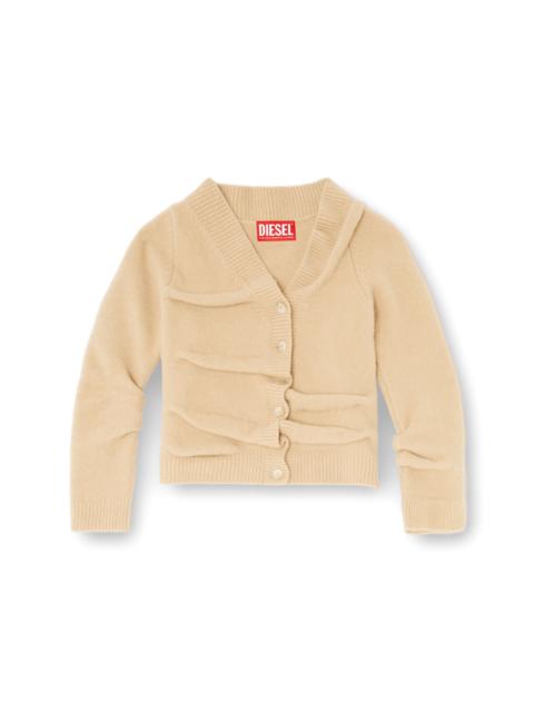 Diesel CROPPED CARDIGAN IN WRINKLED BOILED KNIT