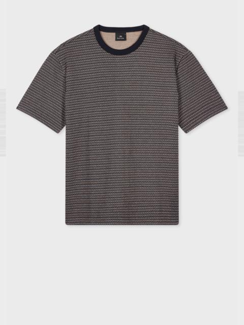 Paul Smith Navy Cotton-Blend Pattern T-Shirt