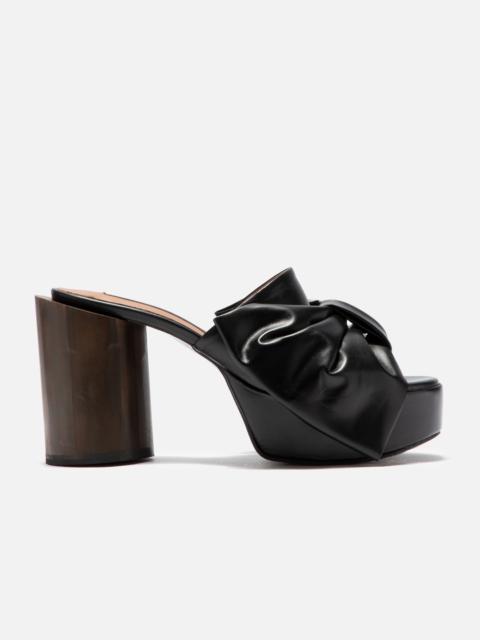 pushBUTTON BLACK RIBBON PLATFORM SANDALS