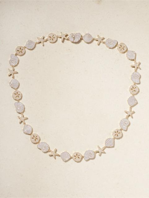 SYDNEY EVAN Sea Life 18-karat yellow and white gold diamond necklace Gold