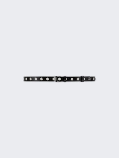 GUCCI Eyelet And Stud Thin Belt Black