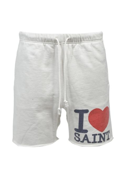 SAINT M×××××× raw-cut drawstring shorts