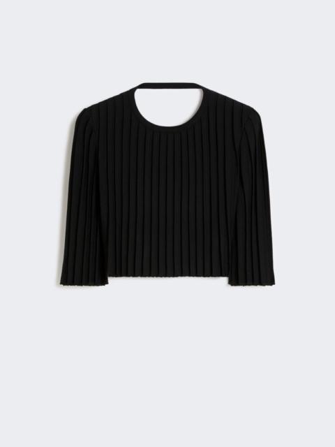 Sportmax Stretch viscose crop top - black