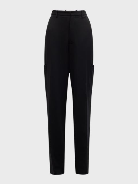 LAPOINTE Mid-Rise Leg-Pocket Tapered-Leg Tech Twill Pants