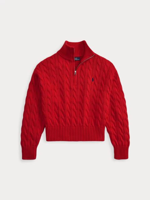 Polo Ralph Lauren Cable-Knit Cotton Quarter-Zip Sweater