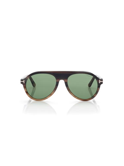 TOM FORD PILOT HORN SUNGLASSES
