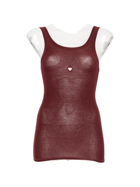 BASERANGE Baserange Heart Ribbed-knit Tank Top