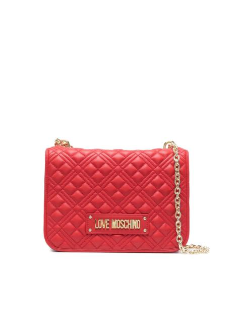 Moschino quilted logo-plaque shoulder bag