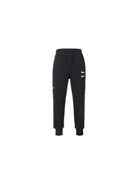 Nike Nike Mens Swoosh Embroidered Double- Hook Casual Sports Pants Black DB4956-010