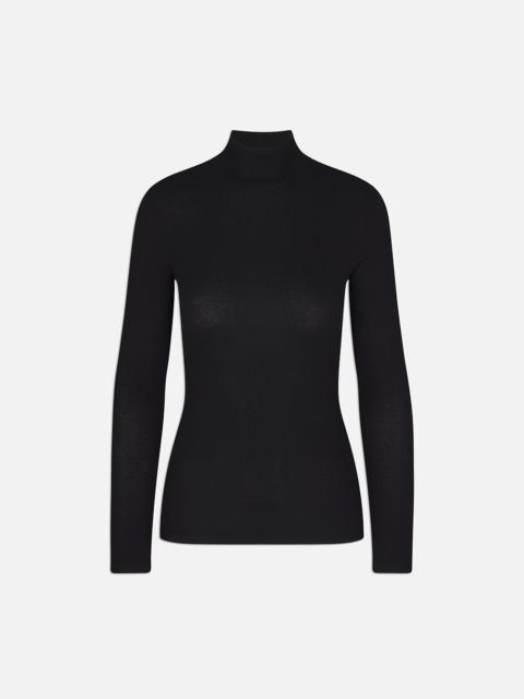 FRAME Rib Turtleneck in Black