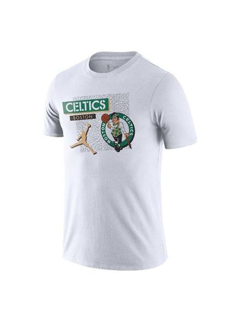 Jordan Air Jordan NBA Dri-FIT Boston Celtics Basketball Sports Printing Round Neck Short Sleeve White DA660