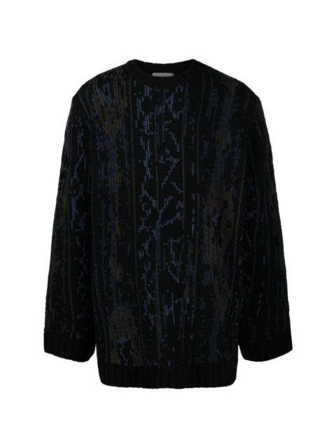 contrasting-trim wool-blend jumper