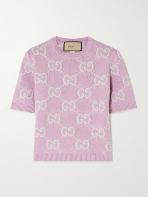 GUCCI Wool-jacquard sweater Antique rose