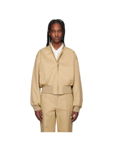 【関税込み】RECTO ベージュ Scarf Detail ハリントンジャケット RECTO Beige Scarf Detail Harrington Jacket | REVERSIBLE