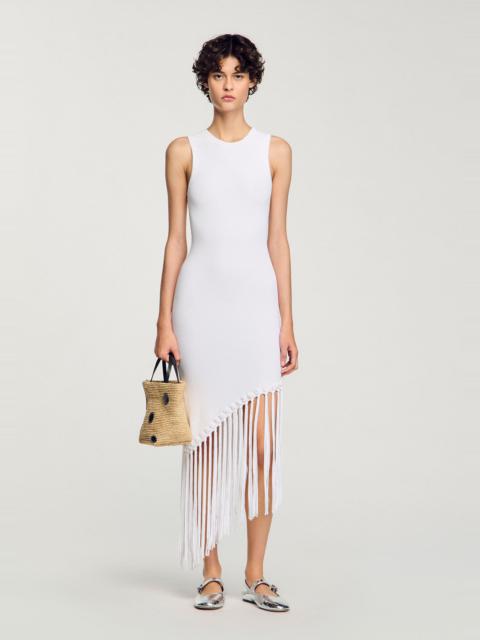 FRINGED CROCHET MAXI DRESS