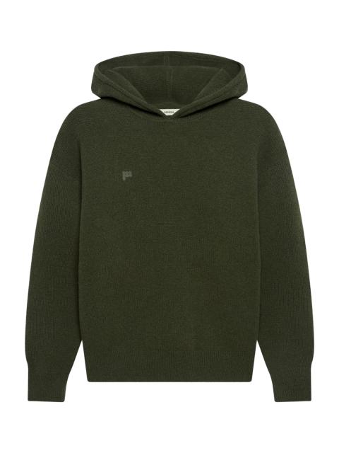 PANGAIA Mens Recycled Cashmere Hoodie - Rosemary Green