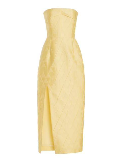 Pola Embossed Cloque Dress yellow