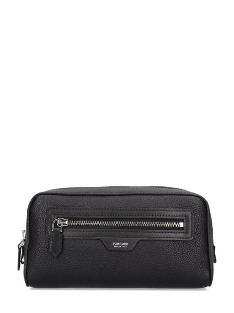 TOM FORD Logo leather toiletry bag