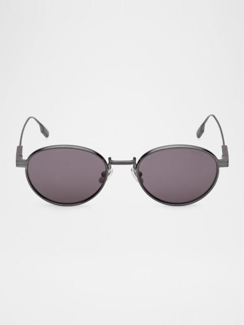 ZEGNA 52mm Metal Oval Sunglasses