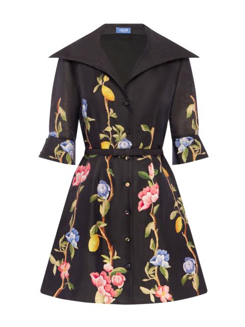 LEO LIN Genevieve Floral-Print Linen-Blend Button-Up Mini Dress floral