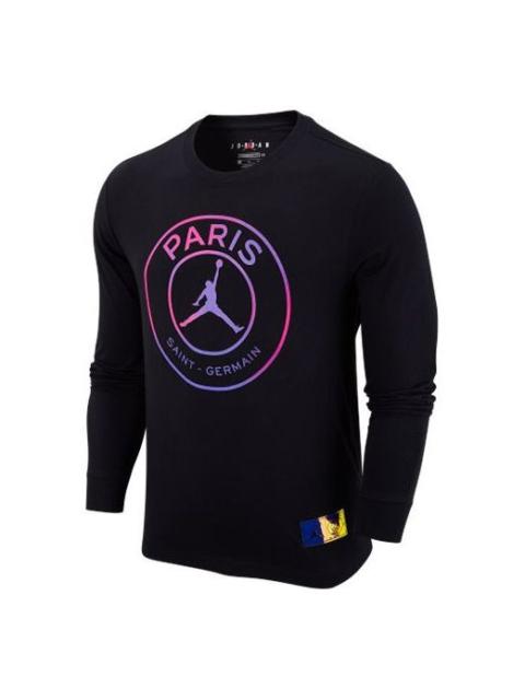 Jordan Air Jordan MENS Paris Saint-Germain Casual Sports Crew Neck Long Sleeve Black CZ0794-010