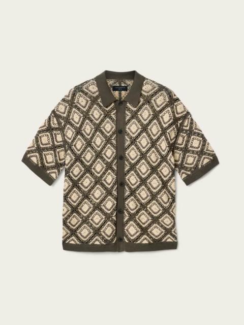 ALLSAINTS MORENA SHORT SLEEVE COLLARED CARDIGAN