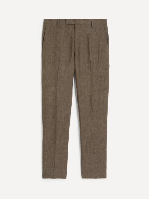 Sunspel Dark Walnut Linen Straight-Leg Trousers