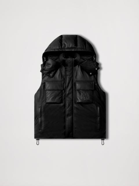 AMIRI HOODED LEATHER DOWN GILET