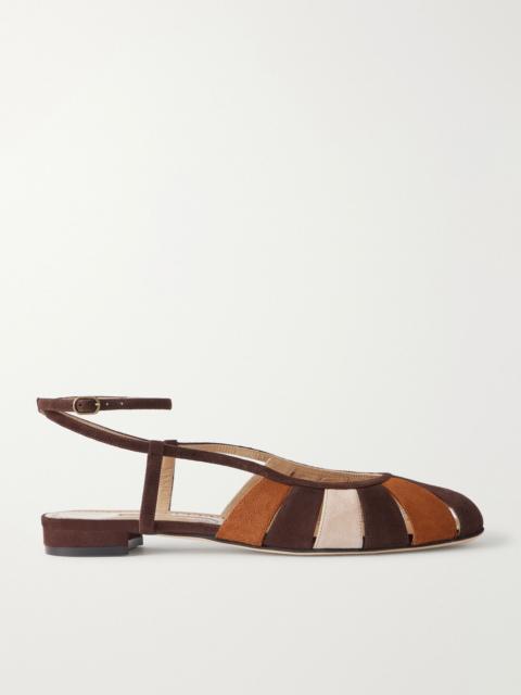 Manolo Blahnik Coludad suede slingback pumps Brown