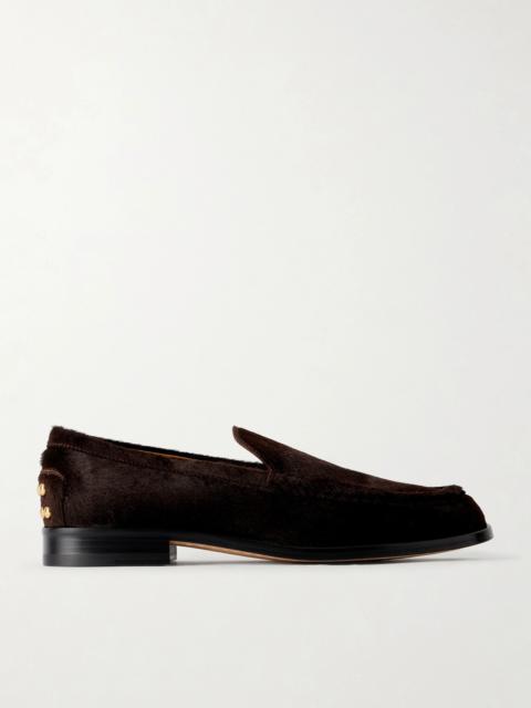 Tod's Studded Calf Hair Loafers