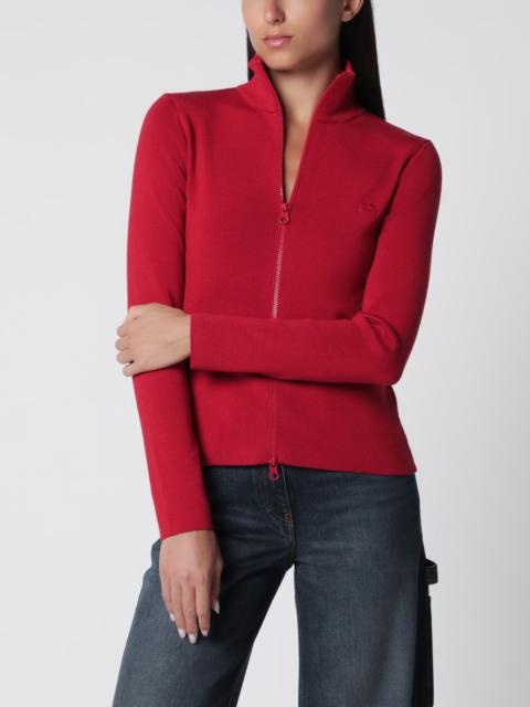 courrèges High-neck Iced Red merino wool cardigan