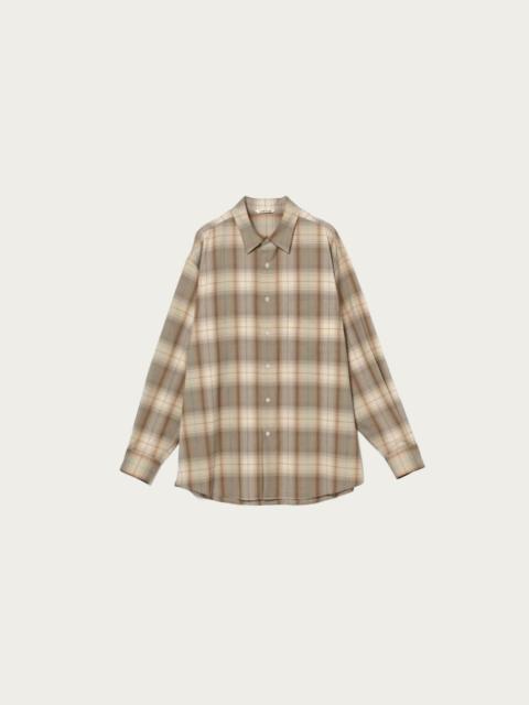 AURALEE SUPER LIGHT WOOL CHECK SHIRT - A25AS01LC#9060 | REVERSIBLE