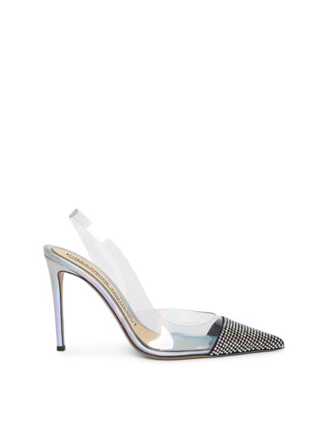 ALEXANDRE VAUTHIER Embellished Vinyl 105 MM Slingback Pump Transparent