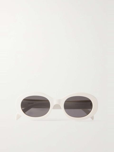 CELINE Triomphe oval-frame acetate sunglasses