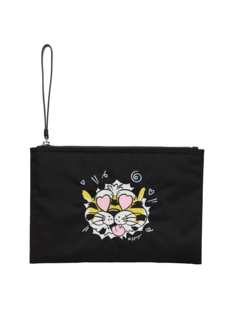 KENZO Black Kenzo Paris 'KENZO Wild Tiger' Large Pouch