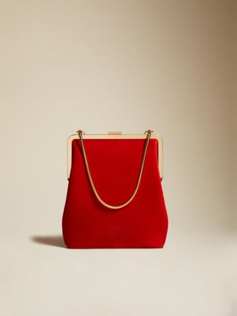 KHAITE The Lilith Evening Bag in Scarlet Suede