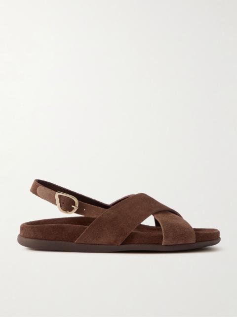 ANCIENT GREEK SANDALS Ikesia suede slingback sandals Brown