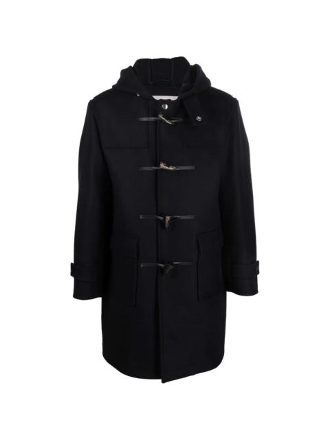 Weir toggle-fastening duffle hooded coat