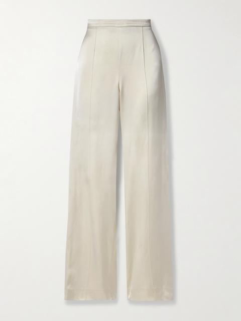 Another Tomorrow + Net Sustain Pintucked Satin Straight-leg Pants