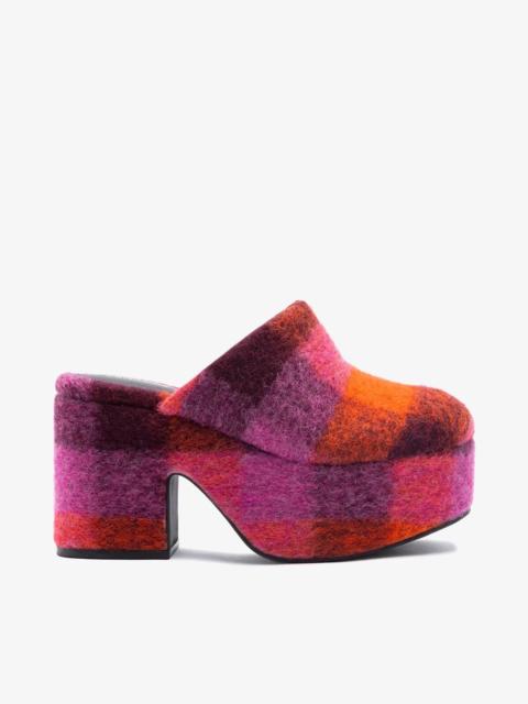 Larroudé Miso Platform Clog Plum Printed Felt