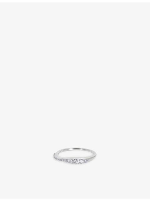 MONICA VINADER Riva 18ct Yellow Gold-Plated Vermeil Sterling-Silver and 0.18ct Lab-Grown Diamond Stacking Ring