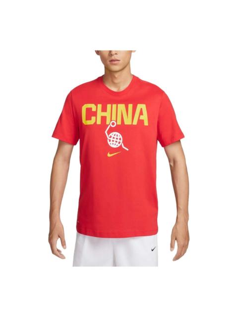 Nike Nike Dri-FIT China Team Basketball T-Shirt Asia Sizing 'Red Yellow' FZ4578-637